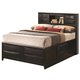 Coaster Briana Queen Storage Bed With Bookshelf In Black 202701Q