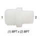 Nipple M1238 Nylon 1/2in MPT x 3/8in MPT