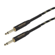 Monoprice 6ft Cloth Series 1/4 inch TS Male 20AWG Guitar and Instrument Cable - Black & Gold