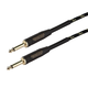 Monoprice 15ft Cloth Series 1/4 inch TS Male 20AWG Guitar and Instrument Cable - Black & Gold