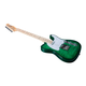 Indio by Monoprice Retro DLX Flamed Top Electric Guitar with Gig Bag Trans Green