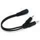 Monoprice 6in 3.5mm Stereo Jack to Two 3.5mm Stereo Plug Cable