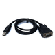 USB to Serial Converter Cable (DB-9M / USB Type-A Male), 3ft