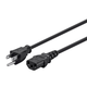 Monoprice Power Cord - NEMA 5-15P to IEC 60320 C13, 18AWG, 10A/1250W, 125V, 3-Prong, Black, 1ft