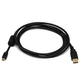 Monoprice USB-A to Mini-B 2.0 Cable - 5-Pin, 28/24AWG, Gold Plated, Black, 3ft