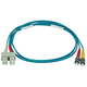 Monoprice OM3 Fiber Optic Cable - SC/ST, UL, 50/125 Type, Multi-Mode, 10GB, Aqua, 1m, Corning
