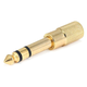 Monoprice Metal 1/4in (6.35mm) TRS Stereo Plug to 3.5mm TRS Stereo Jack Adapter, Gold Plated