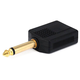Monoprice 1/4in (6.35mm) TS Mono Plug to 2x 1/4in (6.35mm) TS Mono Jack Splitter Adapter, Gold Plated