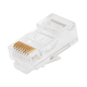 Monoprice Cat5e RJ45 Modular Plugs for Round Solid/Stranded Cable, 50u, 3 Prongs, Clear, 100-Pk