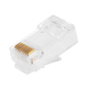 Monoprice Cat6 RJ45 Modular Plugs w/Inserts for Round Solid/Stranded Cable, 50u, Clear, 100-Pk