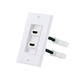 Monoprice 2-port 2-piece Inset Wall Plate with 4in Built-in Flexible High Speed HDMI Cable With Ethernet, White