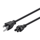 Monoprice Power Cord - NEMA 5-15P to IEC-320-C5, 18AWG, 7A/125V, 3-Prong, Black, 6ft