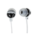 Monoprice Button Design Noise Isolating Earbuds Headphones, Black & White