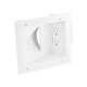 Monoprice Recessed Low Voltage Media Wall Plate with Duplex Receptacle - White