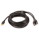 Monoprice 2 Port USB-A to USB-A Female 2.0 Extension Cable - Active, Repeater, Black, 16ft