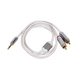 Monoprice 3ft Designed for Mobile 3.5mm Stereo Male to RCA Stereo Male (Gold Plated) - White