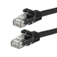 Monoprice Cat6 7ft Black Patch Cable, UTP, 24AWG, 550MHz, Pure Bare Copper, Snagless RJ45, Flexboot Series Ethernet Cable