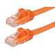 Monoprice FLEXboot Cat6 Ethernet Patch Cable - Snagless RJ45, Stranded, 550MHz, UTP, Pure Bare Copper Wire, 24AWG, 0.5ft, Orange