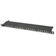 Monoprice Entegrade Series SpaceSaver 19in Half-U Shielded Cat6A Patch Panel, 24 Ports Dual IDC (UL)