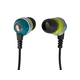 Monoprice Enhanced Bass Noise Isolating Earbuds Headphones with Built-in Microphone and Play/Pause Control, Green