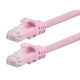 Monoprice FLEXboot Cat6 Ethernet Patch Cable - Snagless RJ45, Stranded, 550MHz, UTP, Pure Bare Copper Wire, 24AWG, 0.5ft, Pink