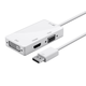 Monoprice DisplayPort 1.2a to 4K HDMI, Dual Link DVI, and VGA Passive Adapter, White