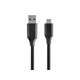 Monoprice Palette Series USB Type-C to USB Type-A 2.0 Cable - 480Mbps, 2.4A, Braided, Black, 0.5ft