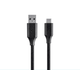 Monoprice Palette Series USB Type-C to USB Type-A 2.0 Cable - 480Mbps, 2.4A, Braided, Black, 3ft