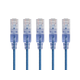 Monoprice Cat6A 7ft Blue 5-Pk Patch Cable, UTP, 30AWG, 10G, Pure Bare Copper, Snagless RJ45, SlimRun Series Ethernet Cable