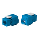 Monoprice Cat6A RJ45 Toolless 180-Degree Keystone Jack for 22-24AWG Solid Wire, Blue