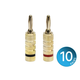 Monoprice 10 PAIRS Of High-Quality Gold Plated Speaker Banana Plugs, Closed Screw Type