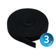 Monoprice 3-Pack Hook and Loop Fastening Tape 5 yard/roll, 0.75in, Black