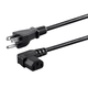 Monoprice Left Angle Power Cord - NEMA 5-15P to Left Angle IEC 60320 C13, 18AWG, 10A/1250W, SVT, 125V, Black, 6ft