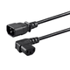 Monoprice Right Angle Extension Cable - IEC 60320 C14 to Right Angle IEC 60320 C13, 18AWG, 10A/1250W, SVT, 100-250V, Black, 2ft