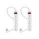 6 Outlet Power Strip with 3ft Cord, White, 2-Pack