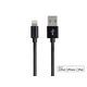 Monoprice Stainless Steel Apple MFi Certified Lightning to USB Charge & Sync Cable, 1.5ft Black