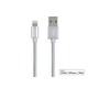 Monoprice Stainless Steel Apple MFi Certified Lightning to USB Charge & Sync Cable, 1.5ft Silver