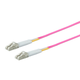 Monoprice OM4 Fiber Optic Cable - LC/LC, 50/125 Type, Multi-Mode, 10GB, LSZH, Purple, 1m, Corning