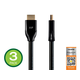 Monoprice 4K Certified Premium High Speed HDMI Cable 3ft - 18Gbps Black - 3 Pack