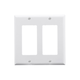 Monoprice 2-Gang Decor Wall Plate, White, 4.5"x4.6"x0.2", w/Screws (White Coated Screw Head)