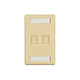 Wall Plate for Keystone with Label Window, 2 Hole, Ivory