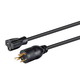 Monoprice Heavy Duty Power Cord - Locking NEMA L5-20P to NEMA 5-15/20R, 12AWG, 20A/2500W, SJTW, 125V, Black, 2ft