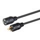 Monoprice Heavy Duty Extension Cord - Locking NEMA L5-20P to NEMA L5-20R, 12AWG, 20A/2500W, SJT, 125V, Black, 10ft