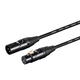 Stage Right by Monoprice STARQUAD XLR Microphone Cable, Optimized for Analog Audio - Gold Contacts, XLR-M to XLR-F, 24AWG, 1.5FT, Black