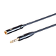 Stage Right by Monoprice On Tour Extension Cables - 1/4in TRS Female Connector to 1/4in TRS Male Connector, 24AWG, Black, 1ft