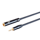 Stage Right by Monoprice On Tour Extension Cables - 1/4in TRS Female Connector to 1/8in TRS Male Connector, 24AWG, Black, 1ft