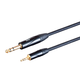 Stage Right by Monoprice On Tour Cables - 1/4in TRS Male Connector to 1/8in TRS Male Connector, 24AWG, Black, 3ft