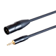 Stage Right by Monoprice On Tour Cables - XLR Male to 1/8in TRS Male Connector, 24AWG, Black, 3ft