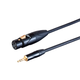 Stage Right by Monoprice On Tour Cables - XLR Female to 1/8in TRS Male Connector, 24AWG, Black, 6ft