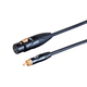 Stage Right by Monoprice On Tour Cables - XLR Female to RCA Male, 24AWG, Black, 1ft